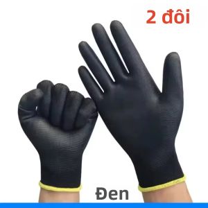 2/6 Đôi Găng Tay Làm Việc An Toàn Được Phủ PU Dệt Liền Mạch Độ Bám Mượt Mà Dành Cho Nam & Nữ Dùng Trong Xây Dựng Cơ Khí Kho Bãi