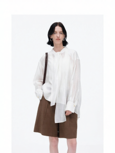 Belted Design Summer White Shirt