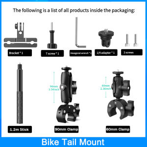 Biking Accessories Mount Kit For Insta360 x5 x4 x3 Bike Tail Mount For Insta 360 Cycling Accessories