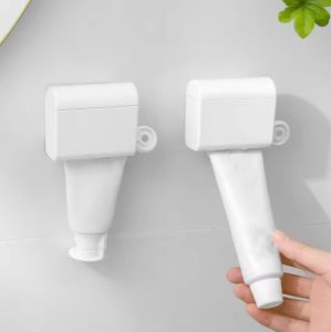 XZxinzhan】ที่บีบยาสีฟันติดผนังแบบสร้างสรรค์คู่มืออุปกรณ์เสริมในห้องน้ำยาสีฟันที่ยึดเครื่องจ่ายติดผนังกันน้ำที่เก็บแปรงสีฟัน