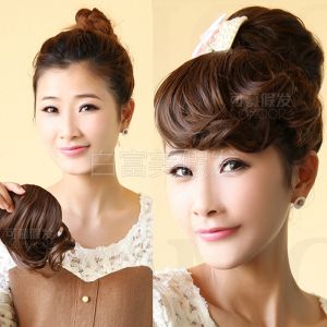Invisible Female Hairpiece Curling Fake Bangs Seamless Hair Extension Side Part Hairline Hair Replacement High Temperature Silk