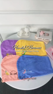 LadyLuxe - Handuk Keramas Rambut Kepala Cepat Kering Model Kancing Magic Towel Turban Keramas Kain Mandi Lucu HD001