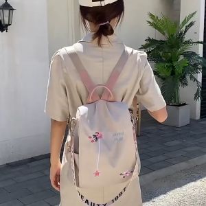 BI / Tas Ransel Sekolah Cewek Import Korean Fashion Corak Bunga Kekinian Backpack Kampus /Kuliah W07