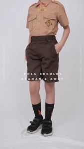 Seragam TOM - Celana SD Pendek Pramuka Karet Coklat