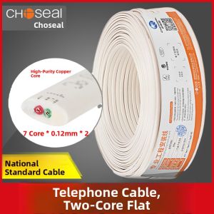 Choseal | Flat Durable Multi-Strand Copper Indoor/Outdoor Telephone Wire 2 Core 0.5mm