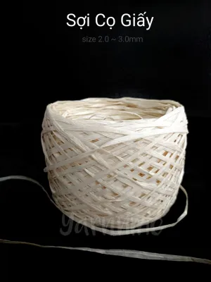 Cuộn 50gr Sợi cọ sợi giấy Nhật siêu nhẹ dùng móc mũ túi xách thủ công