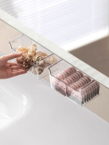 กล่องเก็บของแบบลิ้นจี่ในชั้นกระจก กล่องเก็บของสำหรับเครื่องสำอาง สำหรับใช้ในห้องน้ำ ชั้นวางของสำหรับจัดระเบียบ ช่องเก็บของในชั้นวางของ