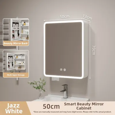 Smart Bathroom Cabinet Wall-mounted With Makeup Storage And Mirror