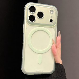 DAIMANG | Sương mù băng nguyên bản trong suốt thích hợp cho ốp điện thoại di động Apple 18pro màu hồng mờ mới iphone17promax nút camera tất cả trong một gói đầy đủ 16 khung túi khí tình yêu 15p hút từ tính 14 màu trơn 13