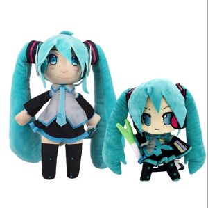 Cute Adorable Hatsune Miku Plush Fluffy Anime Stuffed Doll with Signature Pigtails Cuddly Figure for Collectors & Gift Giving.
