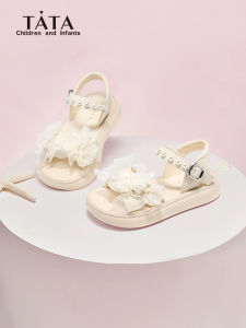 Girls Princess Pearl Ballet Sandals with Bow