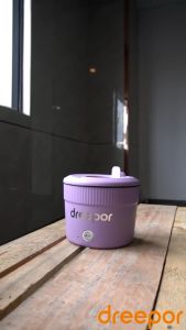 Dreepor 1.3L Mini Electric Cooker Multifunctional Noodle Pot Electric Cooking Hot Pot Non-Stick Pan Cooking Noodle Small Power Electric Hot Pot For Dormitory Office Home