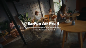 EarFun Air Pro 4 Wireless Bluetooth Noise-Cancelling -Flagship Adaptive ANC Earbuds with Lossless Audio & Auracast In-Ear Earphone with Microphone