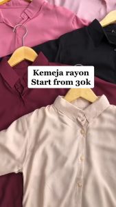 Atasan Wanita Kemeja Katun Poly Polos Termurah Pakaian Wanita Basic Blus