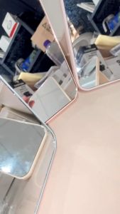 HKS- CERMIN LIPAT PERSEGI PORTABLE / STANDING BEAUTY MIRROR KACA DUDUK UNTUK RIAS MAKEUP WAJAH / FOLDABLE