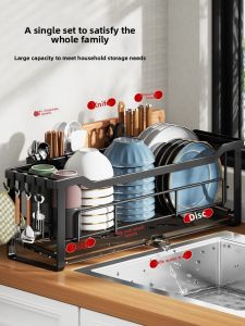 B&W | Kitchen Dish Rack Organizer Cutlery Holder Knife Rest Narrow