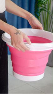 ORANGE Ember Lipat Plastik Serbaguna Water Bucket Foldable Collapsible Ember Silikon Lipat Serbaguna