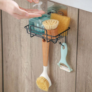Homenhome No-punch Iron Rag Rack Wall-mounted Sponge Brush Storage Rack