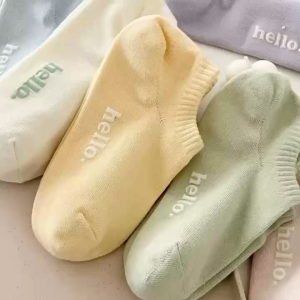 Solid Color Low Saturation Shallow Mouth Boat Socks: Cotton Simple Thin Style Does Not Fall Off