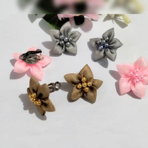 Hijabnur1 - Sepasang Anting Klip Hijab Model Bunga Besar  Handmade