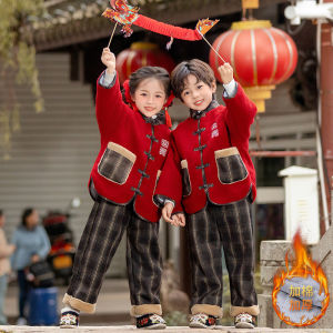 Boys Winter Jacket Fleece Lined New Year Visiting Clothes Red Little Kids Clothing Winter Outfit Childrens Casual Sportswear