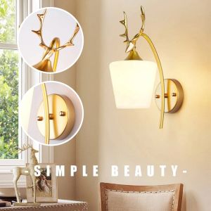 Nordic Antler Wall Light Living Room Gold Lamp Background Modern Creative Corridor Bedside Black Fixtures