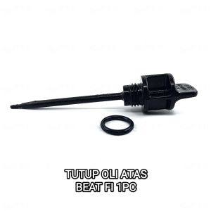 Tutup Oli Atas Beat Fi (Hitam) - Penutup Colokan Oli Oil Mesin + Seal Sil Oring O Ring Honda Beat Fi Scoopy Fi Full Injeksi