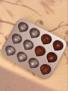 DOLO DAKING | Commercial Chestnut Madeleine Molds 12 Cavities