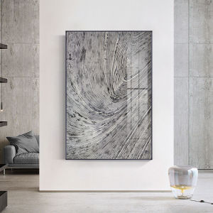 Modern Minimalist Black White Gray Abstract Texture Wall Hanging