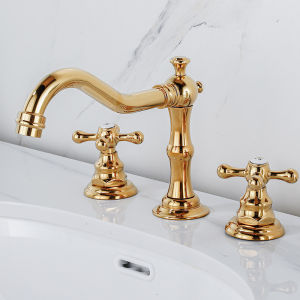 JUNSHEN | Vòi Rửa Lavabo Phong Cách Cổ Điển Đồng 3 Lỗ
