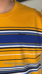 POLICE T-Shirt Salur Bordir Cotton Premium Tebal Pria 53017