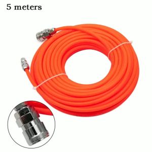 5M Red Pneumatic Straight Pipe Air Compressor Pump Hose 5x8mm Tube With Quick Connector Air Pipe Hose Hardware Garden Tool