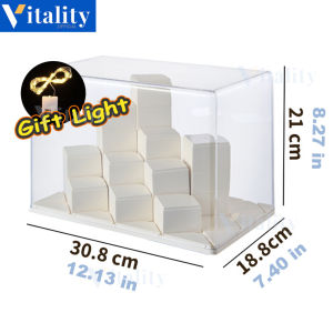 Vitalityplus Popmart Display Box Acrylic Transparent Dustproof Waterproof Stackable for Toys Figures