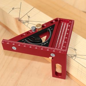 2-in-1 อัพเกรดช่างไม้ชุดสแควร์-ไม้บรรทัดสามเหลี่ยมขนาดเล็ก- 3D Multi-มุมช่างไม้สแควร์ไม้โปรแทรกเตอร์มุมเครื่องมือ