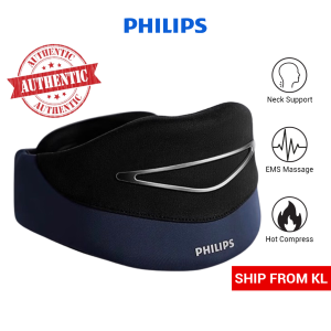PHILIPS Neck Massager Support Cervical Massage with EMS Protector Brace Support Posture Corrector Massager Hot Compress
