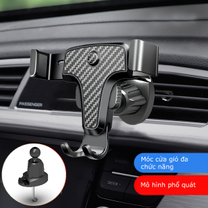 Giá đỡ điện thoại trên ô tô VuaAuto kẹp gắn cửa khe gió điều hoà xoay 360 độ vân cacbon tinh tế nhỏ gọn tiện lợi cho xe LAZYL