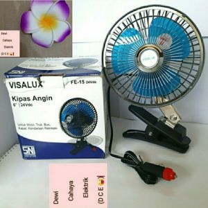 Visalux Kipas Angin DC 24V - 6" - Kipas Angin Jepit Fan DC 24V + Clip - Kipas Angin Mobil
