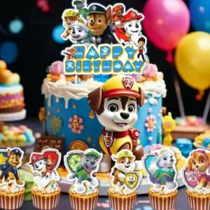 Paw Patrol | Phụ Kiện Trang Trí Bánh Sinh Nhật Paw Patrol Cờ Trang Trí Que Cắm Bánh Cupcake Đồ Dùng Tiệc PVC Cho Các Sự Kiện Thiếu Nhi