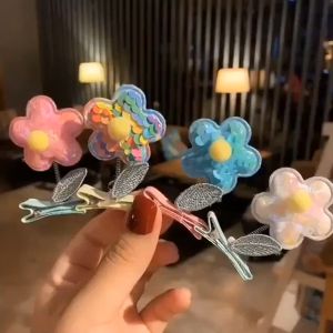 1pcs New Cute Flower Hairpins Children Headwear Girls Hair Clips Three-Dimensional Flower Hairpin