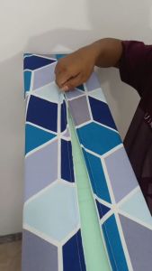 Sarung Kasur Busa Resleting Motif Kotak-Kotak Bahan Pigment No 1234