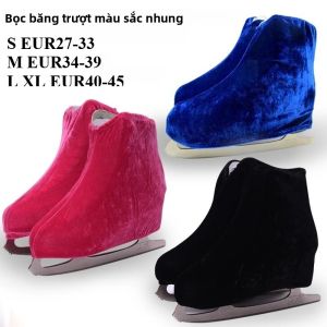 Bao Giày Trượt Băng Nghệ Thuật Bằng Nhung Chất Liệu Thun Chống Bẩn Dành Cho Trẻ Em & Người Lớn Một Đôi Nhiều Màu Sắc - Đen Xanh Dương Hồng