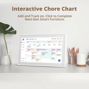 Hindetel 10 inch 2+32GB Digital frame Calendar photo video play touchscreen IPS Display for Family Schedules via ecalendar app