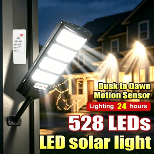 2026 NEW Upgraded Solar Light Powerful 528 LED Ultra Bright Solar Lamp With Motion Sensor Outdoor Garden Street Wall Lantern