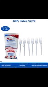 Garpu Makan Fork Set Garpu Plastik Putih Susu (Isi 25 Pcs-W.GP)