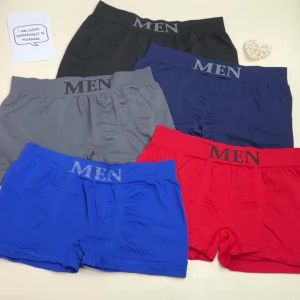 5PCS Men’s High Elastic Breathable Boxer Briefs Comfortable Soft Underwear Solid Color Panties for Daily Wear