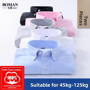 Boman | Plus Size Cotton Long Sleeve Mens White Shirt