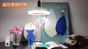 55W พัดลมไฟ LED แสงสีขาว ร่วมกับขั้ว E27 สำหรับปรับแรงลม และความสว่างไฟ