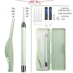 Bộ ráy tai lấy mũi có đèn xài pin 8 món full box - Bộ dụng cụ lấy ráy tai + nhíp có đèn led