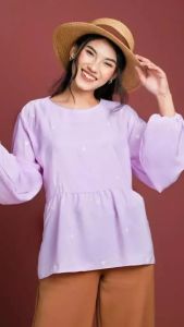 SENNA STORE - LOVINA BLOUSE Baju Blouse Wanita Remaja Dewasa Terbaru Kekinian 2023 Bahan Wolfis Aplikasi Bordir Nyaman Adem Polos Lengan Panjang OOTD Fashion Trendy Ala KOrean Style Outfit Atasan Kekinian Gaya Simple Elegan