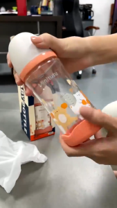 Bình Sữa Thủy Tinh Màu Sắc Minitutu 240ML 2 Kiểu Màu Đẹp In Hoa Màu Mới Bình Sữa Cho Bé